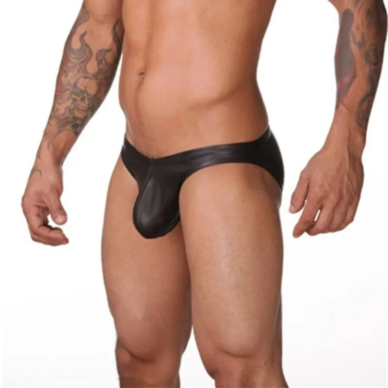 Low Rise Vegan Leather Brief