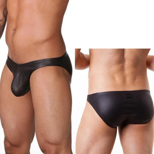Low Rise Vegan Leather Brief